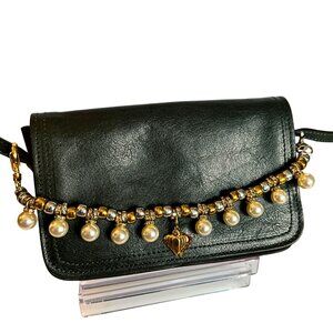 Pearl heart bag charm